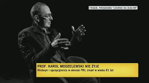 Prof. Karol Modzelewski w Czarno na białym o znaku Solidarność