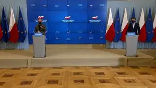 Wspólna konferencja ministra Adama Niedzielskiego i rzecznika rządu Piotra Muellera