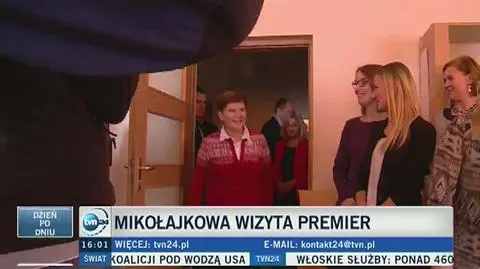 Premier Szydło z mikołajkową wizytą u dzieci