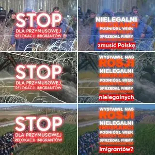 Z lewej strony kadry ze spotu PiS przed marszem 11 stycznia, z prawej spot referendalny FRGI