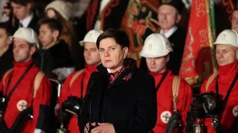Beata Szydło podczas uroczystości w kopalni Wujek