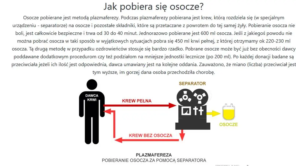 Jak pobiera się osocze?
