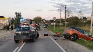 Wypadek na drodze krajowej 71 w Aleksandrowie Łódzkim