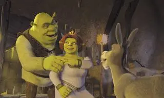 Shrek, Fiona i Osioł w filmie "Shrek 2"