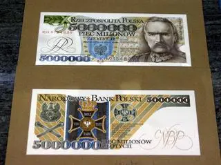 Projekt banknotu o nominale 5 000 000 (pięć milionów) zł z Józefem Piłsudskim