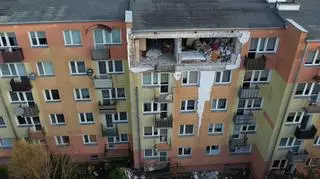 Blok zniszczony po wybuchu 