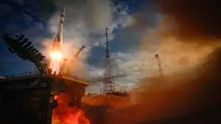 Start rosyjskiego statku kosmicznego Sojuz MS-25. Zdjęcie z marca 2024 roku 