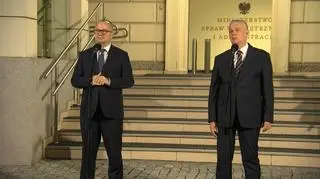 Minister sprawiedliwości Adam Bodnar i minister spraw wewnętrznych Tomasz Siemoniak
