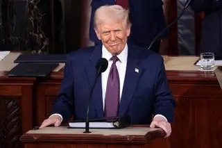 Donald Trump podczas przemówienia w Kongresie
