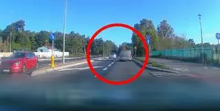 Wyprzedzał przed przejściem, na które wchodził pieszy z psem