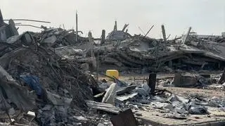 Zniszczenia w rejonie linii demarkacyjnej w Strefie Gazy 