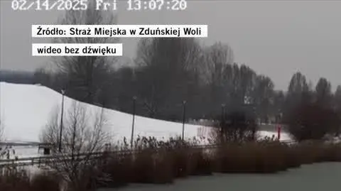 Pod psem załamał się lód