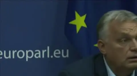 Protester tackled as Hungarian PM