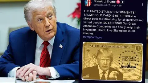 Donald Trump prezentuje "złotą kartę"