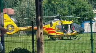 Na miejscu lądował śmigłowiec LPR