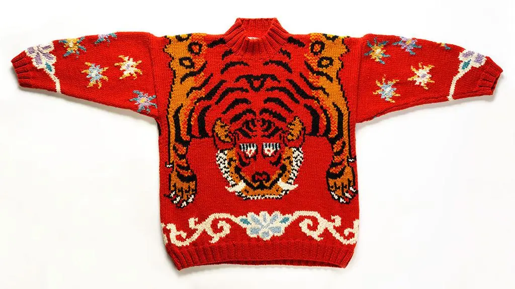 Sweter "Tiger's man" projektu Josepha Ettedgui, 1985 rok