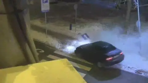 Ściął znak drogowy 