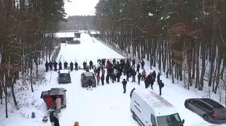 Protest przed urzędem gminy w Sobolewie