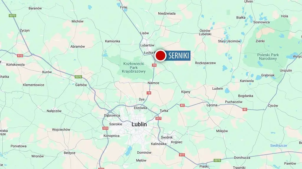 Pożar opon samochodowych pod Lubartowem