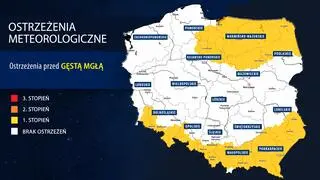 Ostrzeżenia IMGW przed gęstą mgłą