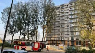 Pożar styropianu na budowie w Łodzi