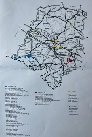 Mapa billboardów dla ówczesnego ministra sportu, która powstała w agencji Tomart