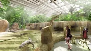 Wizualizacja wybiegu dla krokodyli w afrykanarium