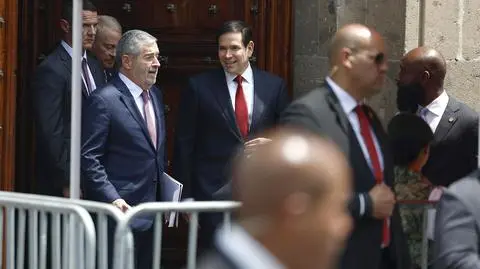 Sekretarz stanu USA Marco Rubio podczas wizyty w Meksyku
