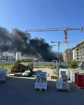 Pożar przy ul. Ciesielskiego w Krakowie