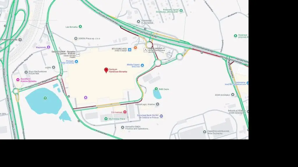 Paraliż drogowy pod centrum handlowym