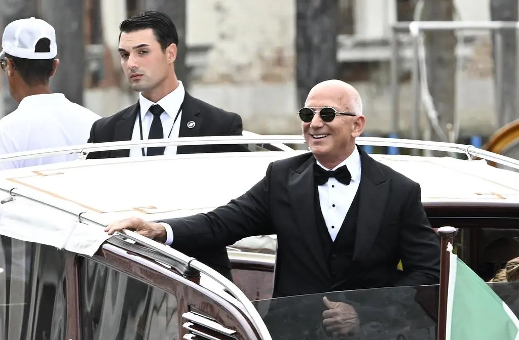 Jeff Bezos podczas ślubu w Wenecji.