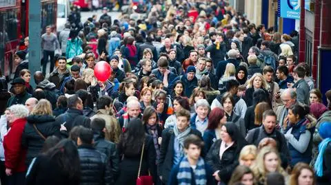 Londyn, Wielka Brytania, ludzie, tłum, ulica