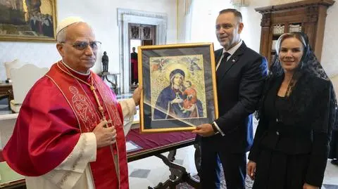 Karol Nawrocki, Marta Nawrocka i Leon XIV