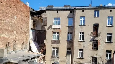 Zawaliła się ściana kamienicy w Łodzi