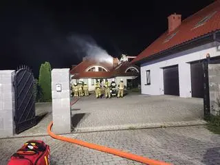 Pożar willi w Zabierzowie Bocheńskim