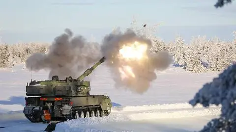 Finlandia. Ćwiczenia wojska, zdjęcie z lutego 2024 roku