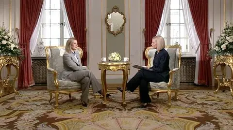 Prośba o "inny zestaw pytań" i wymowne milczenie. Na jakie pytania nie chciała odpowiedzieć prezydentowa?