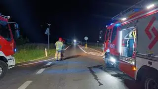 Wypadek cysterny i auta w Wincentowie