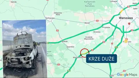 Pożar auta w miejscowości Krze Duże