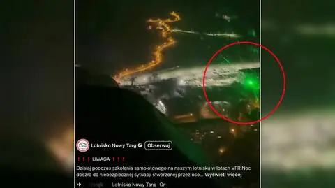 Laser wycelowany w samolot nad Nowym Targiem