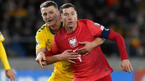 Robert Lewandowski w meczu z Litwą
