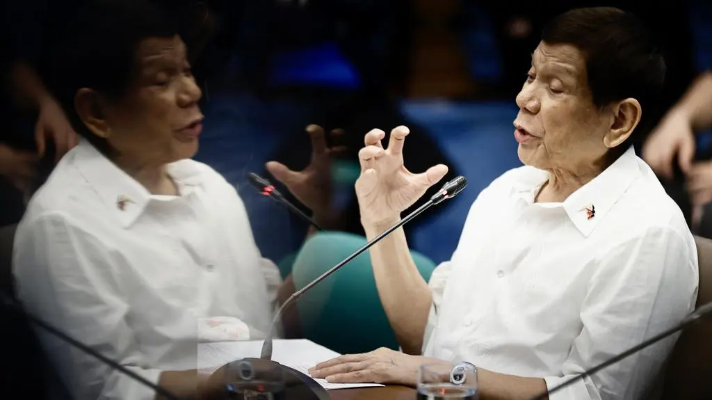 Rodrigo Duterte podczas przesłuchania