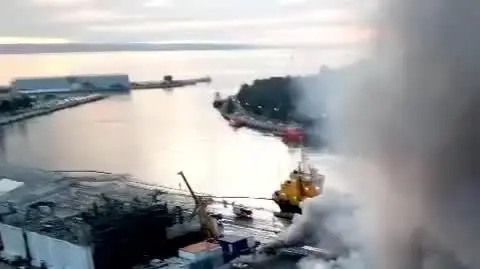 Pożar hali w Gdańsku