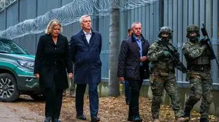 Tomasz Siemoniak and Nancy Faeser at the Belarusian border