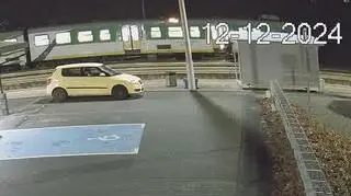 As the woman sets the stroller down on the platform, the train doors close, leaving her child inside