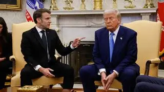 Macron i Trump w czasie konferencji prasowej. Zdjęcie z 24 lutego 