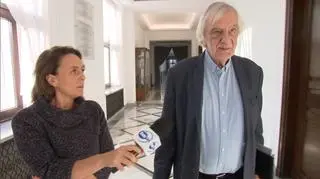 Wicemarszałek Sejmu Ryszard Terlecki pytany przez reporterkę TVN24 Agatę Adamek