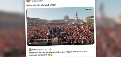 Morze portugalskich kibiców. W nim szalona radość grupki z Konga