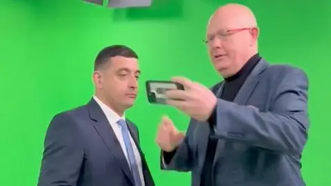 Michał Gramatyka w towarzystwie Georga Simiona