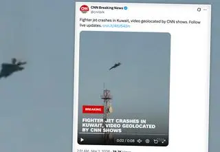 Myśliwiec runął na ziemię, pilot się katapultował. Nagranie